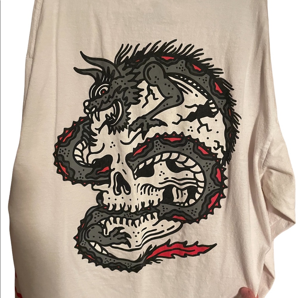 White Sketchy Tank Graphic Long Sleeve